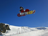Snowboarder Jumping Halfpipe  Klein Matterhorn  Zermatt  Switzerland