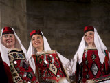 Folk dancers in traditional costumes perform in Diocletian's Palace  Split  Dalmatia  Croatia