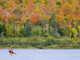 Sea kayaker on Lake Manganese  Copper Harbor  Michigan  USA