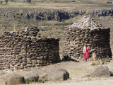 Funerary Towers  Site of Sillustani  Lake Titicaca  Peru