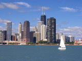 Skyline and Lake Michigan  Chicago  Illinois  USA