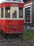 Railroad car at the train depot park in Issaquah  Washington  USA