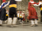 Folk dancers in traditional costumes  Dubrovnik  Dalmatia  Croatia