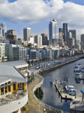 Puffy clouds over Seattle  Washington  USA