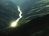 Sunlight reflects off the river  Salmon River  Idaho  USA