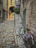 Bicycle and Cobblestone Alleyway  Rovigno  Croatia