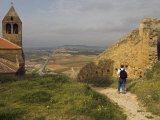 Backpacking at Iglesia Parroquial de Santa Maria la Mayor Church  La Rioja  Spain