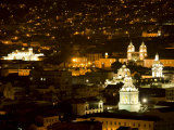 City at Night  Quito  Pichincha Province  Ecuador