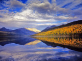 Dramatic sunset  Kintla Lake in Glacier National Park  Montana  USA