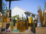 Bottles of local wine on display  Stari Grad Town  Hvar Island  Dalmatia  Croatia