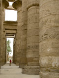 Hieroglyphic covered columns in hypostyle hall  Karnak Temple  East Bank  Luxor  Egypt