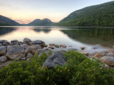 The Bubbles and Jordan Pond in Acadia National Park  Maine  USA
