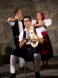 Folk dancers in traditional costumes perform in Diocletian's Palace  Split  Dalmatia  Croatia
