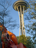 Looking up at the Space Needle  Seattle  Washington  USA