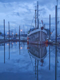 Boats in Harbor at Twilight  Southeast Alaska  USA