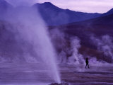 El Tatio Geysers Sprew Steam in the Atacama Desert