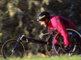 Man Training on His Wheelchair Bike