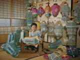 Teenager Pastes Paper Skin onto a Japanese Lantern's Bamboo Frame