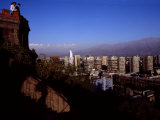Overlook in Modern Downtown Santiago  Chile's Capital City