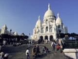Tourists on the Steps Below the Sacre-Coeur Basilica