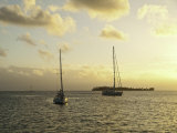 Sailboats Anchored in the East Bay of Bora Bora