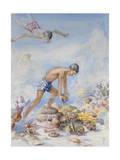 Polynesian Swimmers Dive to Pluck Pearl Shells from the Sea Floor