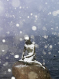 Snow Storm on the Little Mermaid Statue