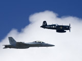 Navy F-18 and a WWII Vintage F4U Corsair at the Nas Oceana Airshow