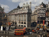 High Angle View of Traffic and Pedestrians in Piccadilly Circus