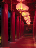 Chinese Lanterns Line a Traditional Building in Chinese Gardens