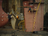 Welder Working in a Shipyard