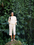 Young Pan-Asian Woman Among Lush Greenery in Bali