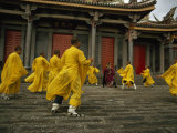 Dancers Perform Outside a Temple in Taiwan