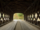 Interior of Bartonsville Covered Bridge  Fall Foliage Tour  Vermont