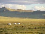 Steppeland Gers (Yurts) and Riders  Zavkhan  Mongolia
