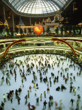 Ice Skaters at an Indoor Rink in a Large Shopping Center