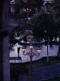 Street Sweeper Working at Dawn in Plaza De Armas