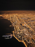 Chicago Glows in the Night as Clouds Drift in Off the Lake