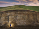 Soil Layers are Revealed in a Deep Road Cut