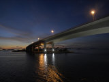 Looking West under the Clearwater Beach Causeway at Twilight