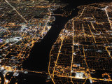 Detroit from the Air at Night  Views of Windsor  Ontario  Opposite