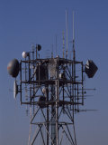 Microwave Tower Bristles with Antennas and Transmitters