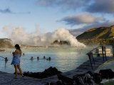 People Relaxing in the Blue Lagoon Geothermal Hot Springs