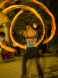 Street Artists and Fire Dancers Perform