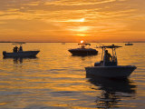 Silhouetted Boats and Shimmering Water During a Picture Perfect Sunset