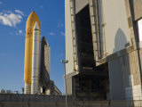 Space Shuttle Atlantis Rolls Out to Launch Pad for an Upcoming Mission