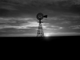 Silhouette of an Old Style Windmill During Sunset