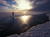 Hunter Walks Along a Newly Opened Lead in Search of Seals or Narwhal