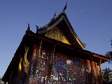 Detail of a Laotian Temple with Ornate Artwork