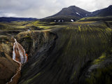 Scenic Iceland Landscape with Mountains  Canyons  and Waterfalls